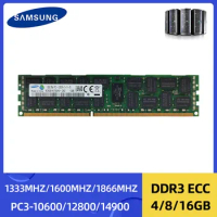 2/4PCS Samsung Server Memoria DDR3 4GB 8GB 16GB 1333 1600 1866MHz Server Memory PC3-12800R REG ECC RAM Registered Memory