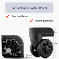 For Samsonite W366 Nylon Luggage Wheel Trolley Case Wheel Pulley Sliding Casters Universal Wheel Repair Slient Wear-resistant