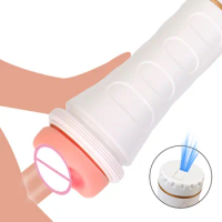 Real Pussy Artifical Vagina Sexy Light Shape Big Male Masturbation Cup Penis Pump Sex Toys For Men Adult Products