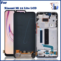 6.57"Inch Super AMOLED For Xiaomi Mi10 Lite 5G Lcd Display Touch Screen Digitizer Assembly For Mi 10Lite Lcd M2002J9G With Frame