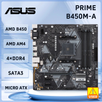 บอร์ดเมนบอร์ด B450 B450M สำหรับ  PRIME B450M-A บอร์ดเมนบอร์ด AM4 สำหรับ Ryzen 5 5600G 3400G 1700 570