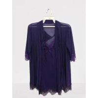 Baju Tidur Gamis + CD Baju Tidur Wanita Renda Jubah Transparan 1064
