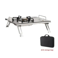 IGT Outdoor Cassette Stove Card Folding Picnic Table Top Propane Cookout Stainless Steel Grill Portable Natural Hiking Cookware