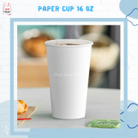 Paper Cup 16 oz Polos Putih | Gelas Kertas Minuman Panas & Dingin | Coffee Tea Juice