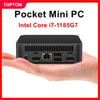 Topton Cheap Mini PC Gaming Intel i7 1185G7 Windows 11 Desktop Computer Office Barebone Pocket PC DDR4 NVMe NUC 4K HTPC WiFi6
