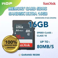 MEMORY CARD SD ULTRA 16 GB SANDISK CLASS 10 (SDSDUNC-016G-GN6IN)