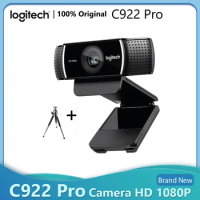 Logitech C922 Pro HD Webcam with Built-in Microphone Streaming HD Anchor Camera with Tripod webcam 1080P Auto Focus