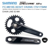 SHIMANO DEORE 1x12S FC-M6100 MTB Bicycle Crankset 1x12-speed 170/175MM 30T/32T BB52 MT501/MT500 Crankset Original parts