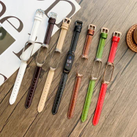 Premium Leather Strap For Xiaomi Mi band 6 5 4 Slim Fashion Sports Smart Bracelet Replacement Wristband For Xiaomi Mi band 3