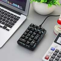 數字鍵盤黑爵AK21有線機械數字小鍵盤青軸免切換財務會計專用外接台式電腦筆記本