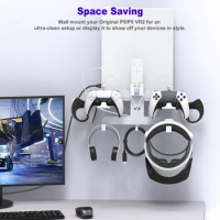 for PS5 PS VR 2 Game Console Wall Bracket Wall Mount Storage Rack for Playstation 5 Game Handle Bracket Anti-Slip Holder