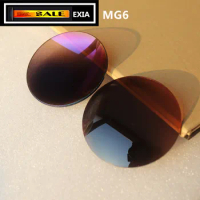 Gradient Sunglass Lenses Glass Mineral 1.523 Index Grey-Red Colors HMC EXIA OPTICAL MG6