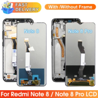 Display for Xiaomi Redmi Note 8 Pro M1906G7I Lcd Display Touch Screen Digitizer Assembly with Frame for Redmi Note 8 Replacement