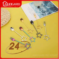 304 Stainless Steel Spoon Golden Coffee Stirring Spoon Ice Cream Dessert Spoon Creative Small Fork Kitchen Cooking Tableware