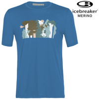 活動價 Icebreaker Tech Lite II AD150 男款 美麗諾羊毛排汗衣/圓領短袖上衣-走向山林 0A56CQ 351 藍色