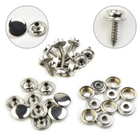 30PCS Snap Fastener Stainless Canvas Screw Kit For Tent Boat Marine Ship Parts Screw Large White Buckle