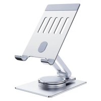 360 Rotating Tablet Holder Stand Aluminum Alloy Folding Phone Holder For iPad iPhone Samsung Xiaomi Huawei Smartphone Bracket