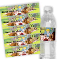 6pcs Disney Lady and The Tramp Party Water Bottle Labels Birthday Party Decorations Kids Baby Shower Supplies Water Bottle Wraps