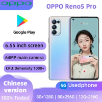 oppo Reno5pro 5G Android CPU MediaTek Dimensity 1000+ 6.55 inch Screen 12GB RAM 256GB ROM 64MP camera All Colours used phone