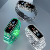 Sport Strap For Xiaomi Mi Band 6 5 4 3 Bracelet Clear Silicone Bracelet Replacement For XiaoMi Band 3 4 5 Wristband