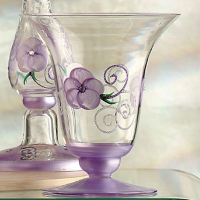 Madiggan 玫瑰系列手工彩繪喇叭燭台花瓶-小(粉紅.金黃雙色任選)