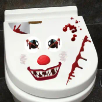 Bloody Halloween Stickers Halloween Bloody Toilet Lid Sticker Scary Toilet Seat Decals Bathroom Wall Stickers Halloween Window