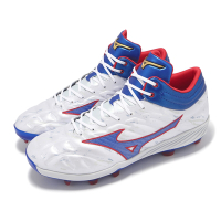 Mizuno 棒壘球鞋 Cushionrevo Pro Mid TPU 男鞋 白藍 皮革 中筒 運動鞋 美津濃 11GP2435-65
