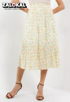Uptown Girl Tiered Floral Print Pleat Skirt