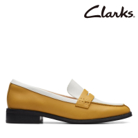 Clarks 女鞋Yellow Leather經典雙色樂福便士鞋 黃色(CLF70367D)