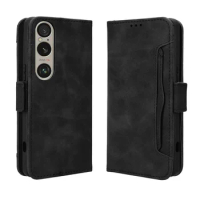 For Sony Xperia 1 VI 2024 Case Premium Leather Wallet Leather Flip Multi-card slot Cover For Sony Xperia 1 VI 1VI Phone Case