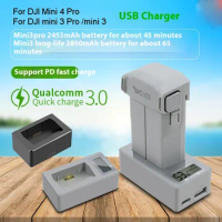 For DJI Mini 3 Pro Battery Charger /For DJI Mini 4 Pro/mini 3 Pro /mini 3 Single USB Charger Digital Display Charger