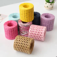 200m Knitted Raffia Yarn Eco-friendly Toilet Paper Yarn Wrapping Strap Crochet Summer Used for Weaving Hats Braided Rope Manual