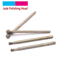5pcs 2.35mm Shank Round Diamond Spherical Polishing Grinding Head Mounted Points Drill Bit for Jade Dremel Rotary Tools F Needle