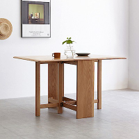 源氏木語鹿特丹橡木1.3M摺疊餐桌Y28R02+餐椅Y90S01(一桌兩椅) (H014282563)