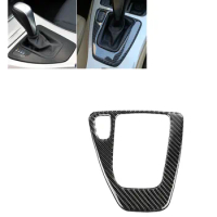 For BMW 3 Series E90 E92 E93 2005-2012 Real Carbon Fiber Interior Gear Shift Shifter Control Panel Sticker Cover Decorative Trim