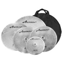 Sliver Low Volume Cymbal Set 10 inch Splash+13 inch Hi-Hat+16 inch Crash+20 inch Ride+Bag