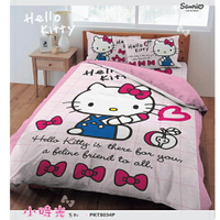 小禮堂 Hello Kitty 單人床包組 床套 床罩 床單 枕頭套 寢具組 3.5x6.2尺 (粉 小時光)
