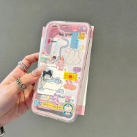 Sarung dengan beg udara bergambar kucing hitam dua warna untuk Samsung / S23 Plus / A36 / A56 / S25