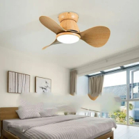Mini Size Ceiling Fan with LED Light and Remote Control for Low Floor Copper DC Motor Reverse Function26W Lamp Color Change