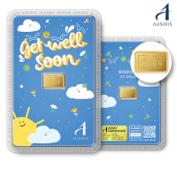 Ausiris ทองคำแท่ง  96.5% น้ำหนัก 0.6 กรัม ลายการ์ด Get Well Soon