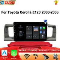 2 Din Android 13 Car Radio Multimedia Player Navigation GPS For Toyota Corolla E130 E120 2000-2006 Carplay 2din Stereo dvd