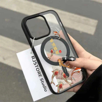 เคสโทรศัพท์แม่เหล็กใสแบบด้านสไตล์อินส เหมาะสำหรับ iPhone 17, PROMAX/17PRO, iPhone 17/iPhone 16, 15/1
