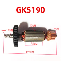 AC220-240V Armature Rotor Accessories for Bosch GKS190 Electric Circular Saw Armature Rotor Motor Anchor Motor Replacement
