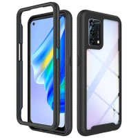 2 in 1 Hybrid Rugged Armor Shockproof Case For OPPO Reno 7Z 5 6 7 8 Lite Frame Plastic Transparent Acrylic Back Cover Fundas