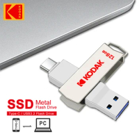 100% Origianl KODAK 1TB Portable SSD with Type-C 3.2 Flash Drive 128GB 256GB 512GB Metal Memory Stick for Desktop Laptop PS4 PS5
