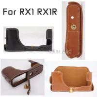 New PU Leather Camera Bottom Case Cover Half Body Set Bag For sony RX1 RX1R Camera