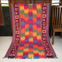 KAIN Tenun Blangket motif pelangi bunga, Toraja, Ntt, Lombok, Troso Jepara