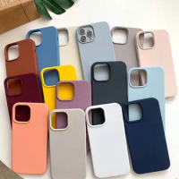 Original Official Logo Silicone Case For iPhone 13mini 14 13 Pro Max Cases For Apple iPhone 13 12 15 14 Pro Case Full Cover Case