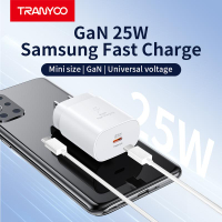 TRANYOO SA6C อะแดปเตอร์ชาร์จเร็ว 45W สำหรับศัพท์ Samsung มาพร้อมสายชาร์จแบบ C ถึง C เหมาะสำหรับ S20 