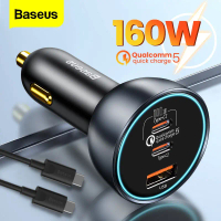 Baseus ที่ชาร์จในรถยนต์ Car Charger 160W QC 5.0 Fast Charging อุปกรณ์ชาร์จแบตในรถยนต์